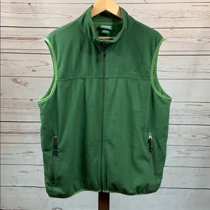 LL Bean Green Full Zip Fleece Vest
